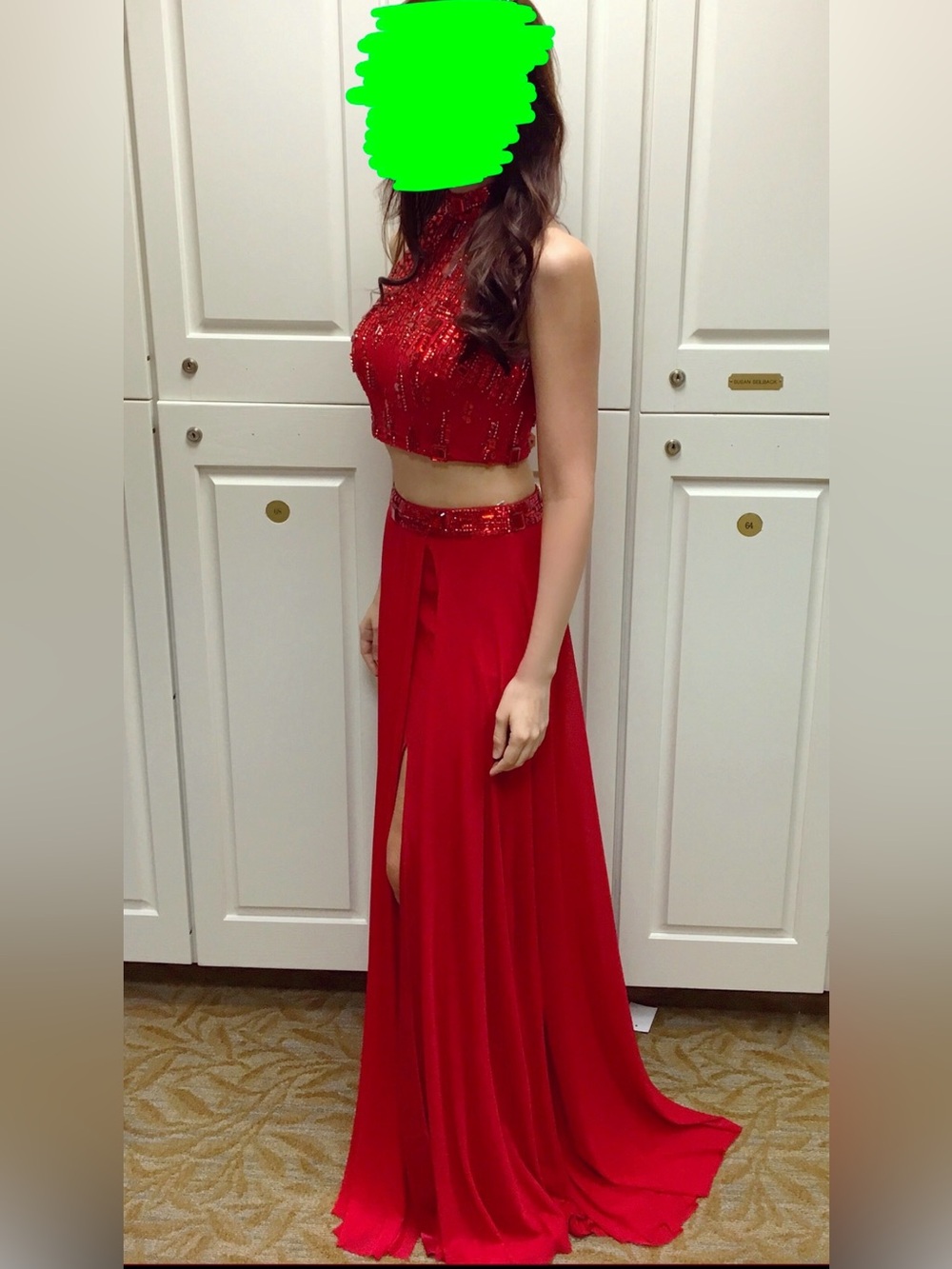 Sherri Hill Two Piece (Red) Size 4